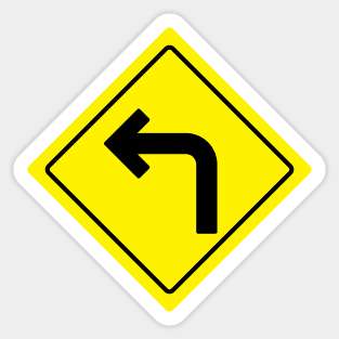 Turn Left at Sign Sticker